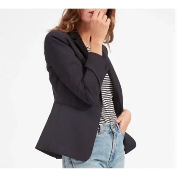 Everlane The Italian GoWeave Black Classic Blazer size 6 Wool - Picture 1 of 12